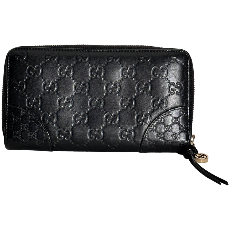 Black Guccissima Zippy Wallet