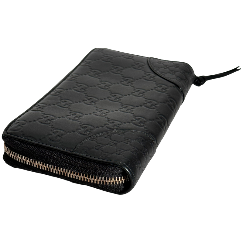 Black Guccissima Zippy Wallet