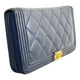 Navy Boy Zip Around Wallet