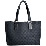 Black GG Web Tote
