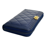 Navy Boy Zip Around Wallet