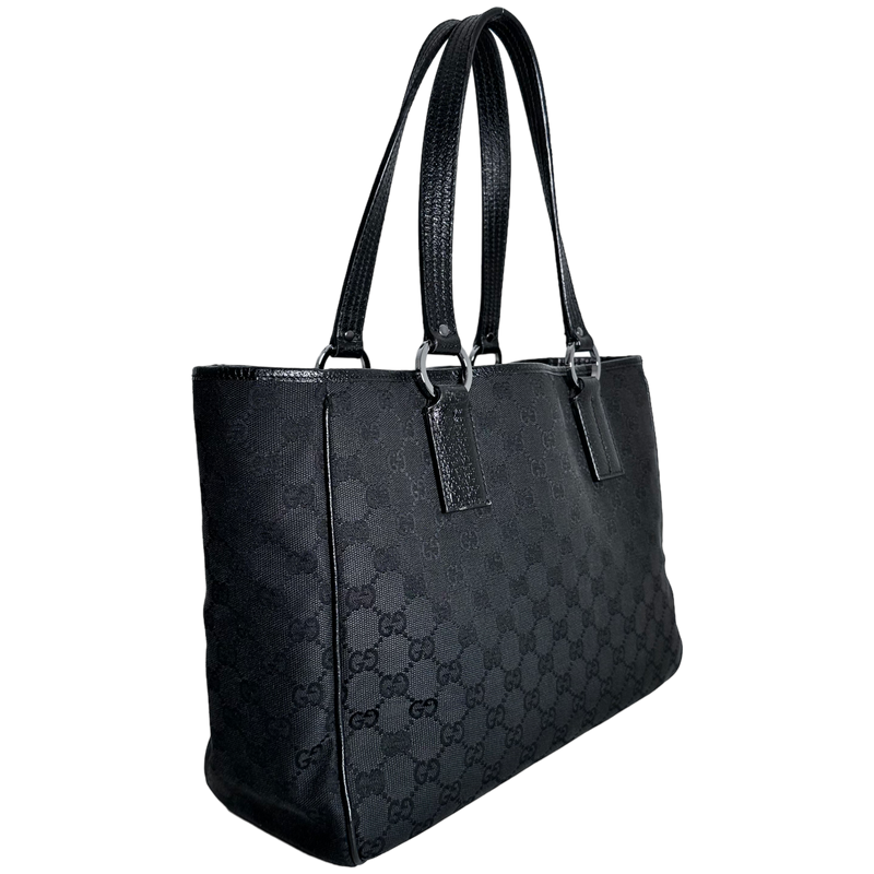 Black GG Web Tote