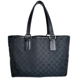 Black GG Web Tote