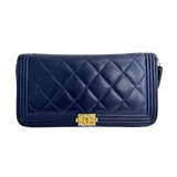 Navy Boy Zip Around Wallet