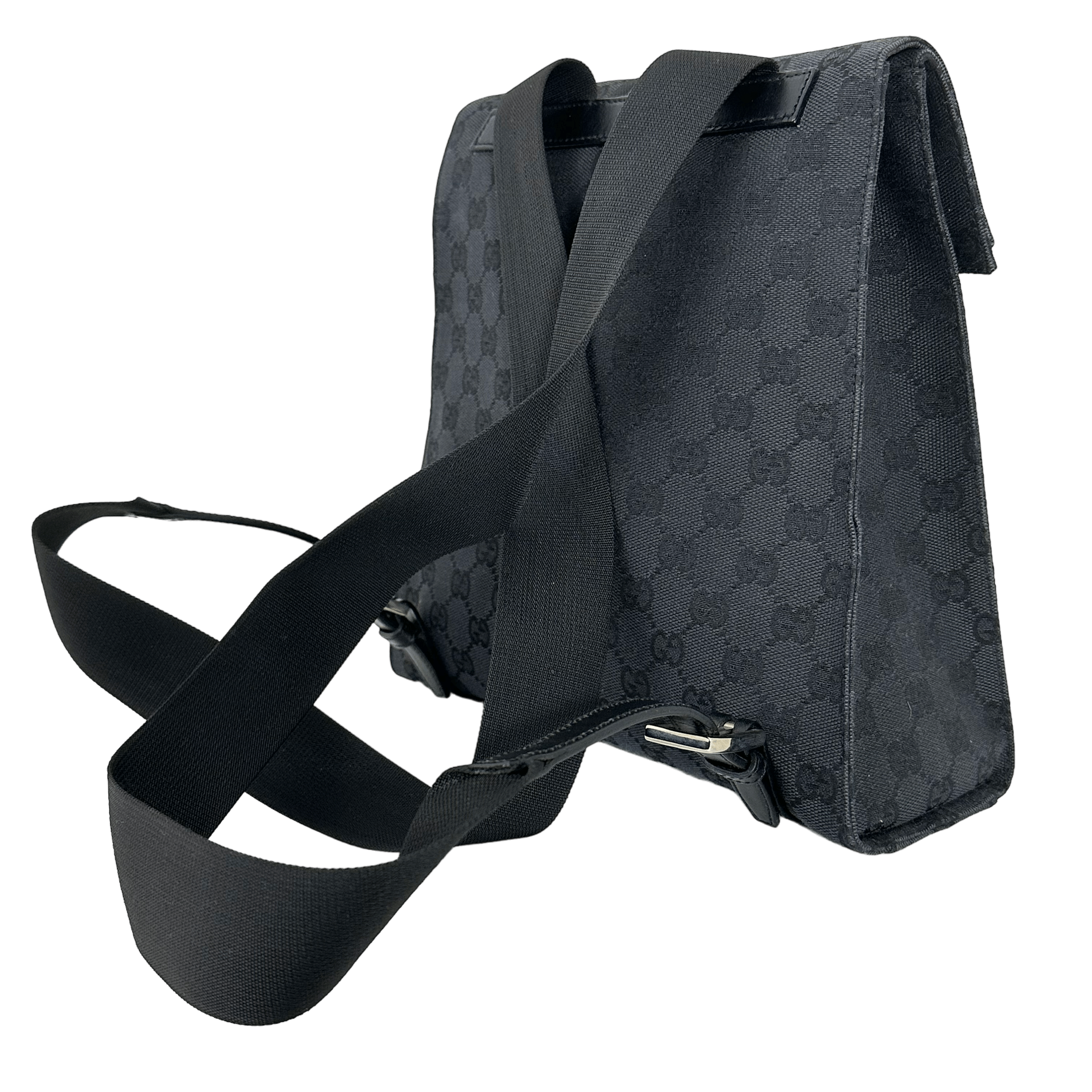 Black GG Web Backpack
