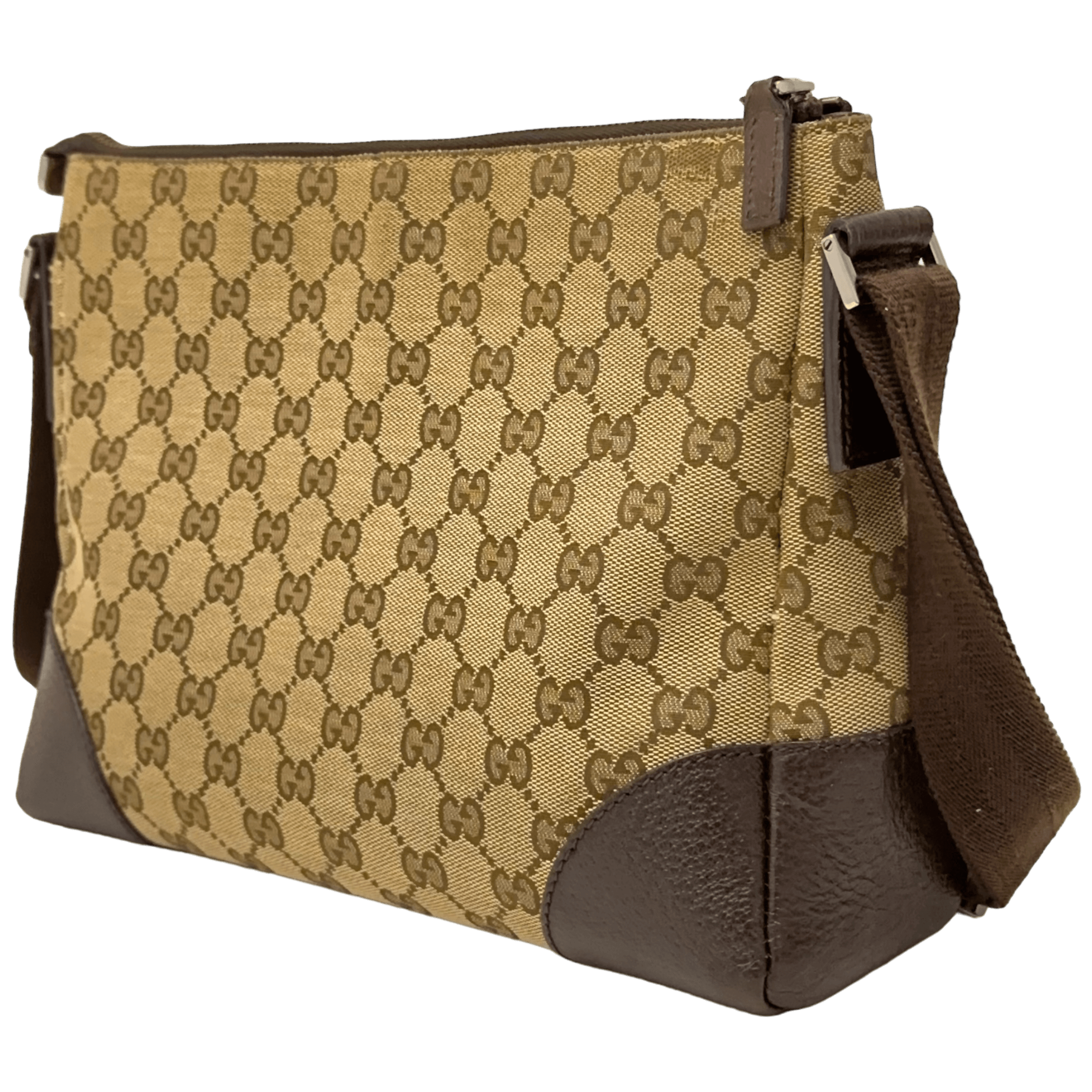 Brown GG Web Crossbody