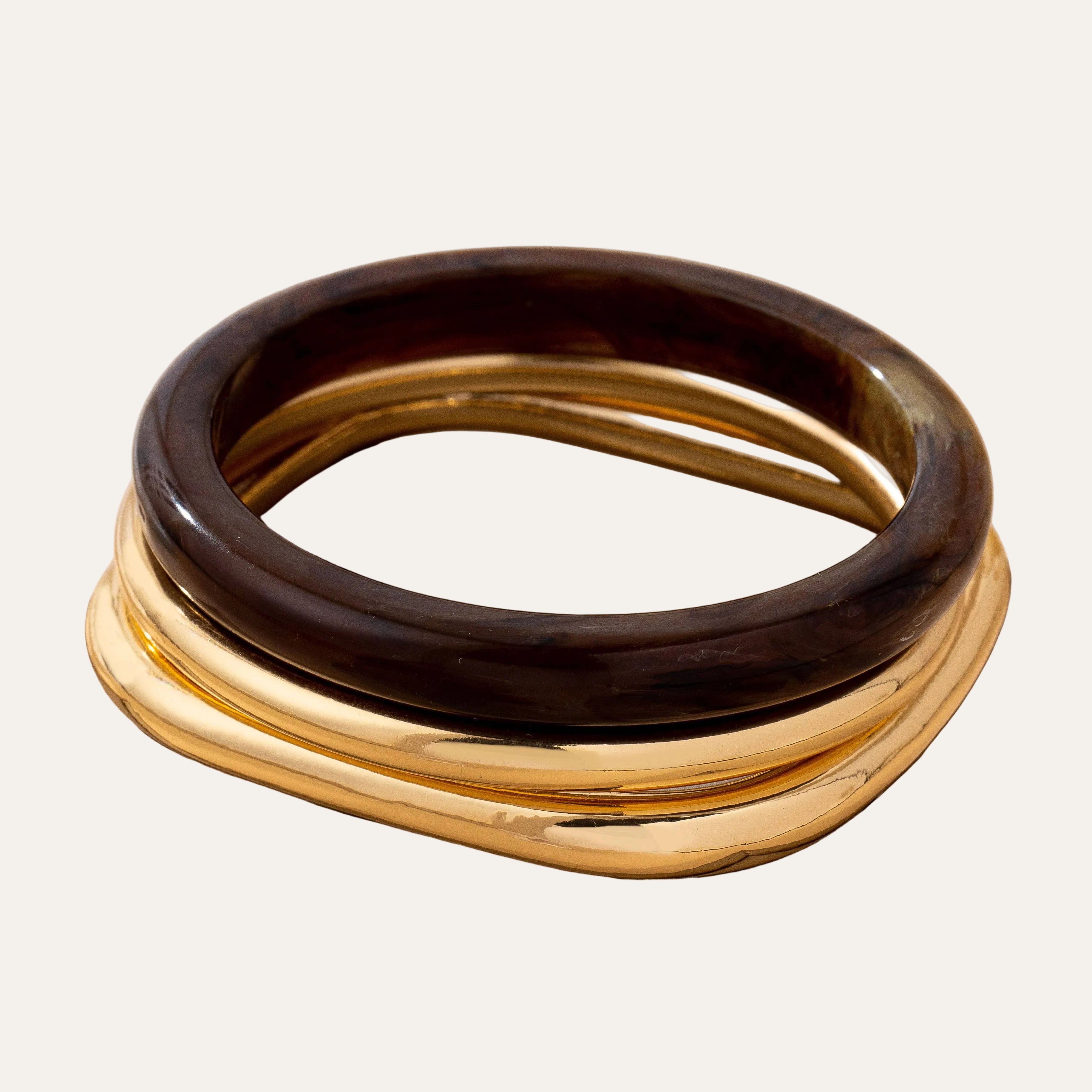 Tort & Gold Bangle Trio Bangle Set