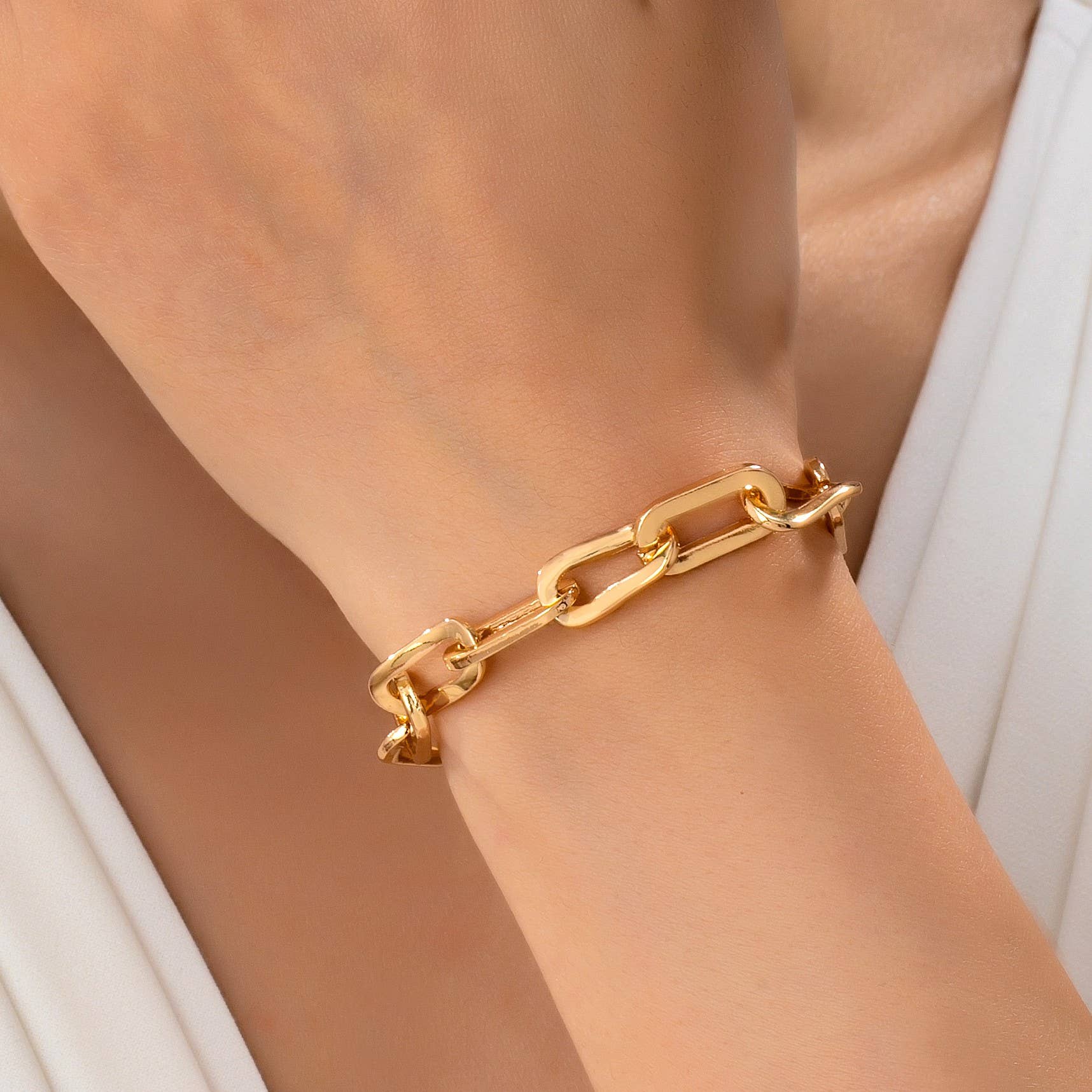 Bold Chunky Gold Link Bracelet