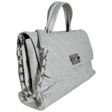 Grey Convertible Boy Aged Calfskin Tote