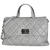 Grey Convertible Boy Aged Calfskin Tote