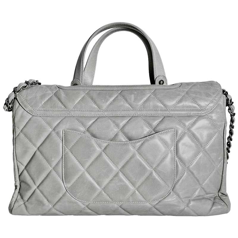 Grey Convertible Boy Aged Calfskin Tote
