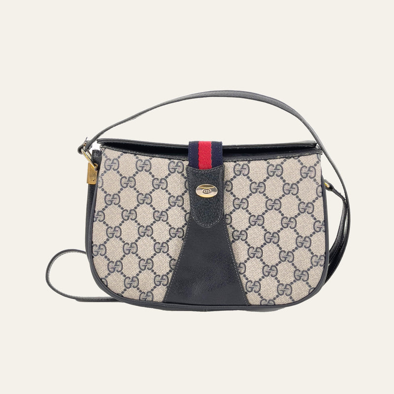 Navy and Red GG Web Crossbody