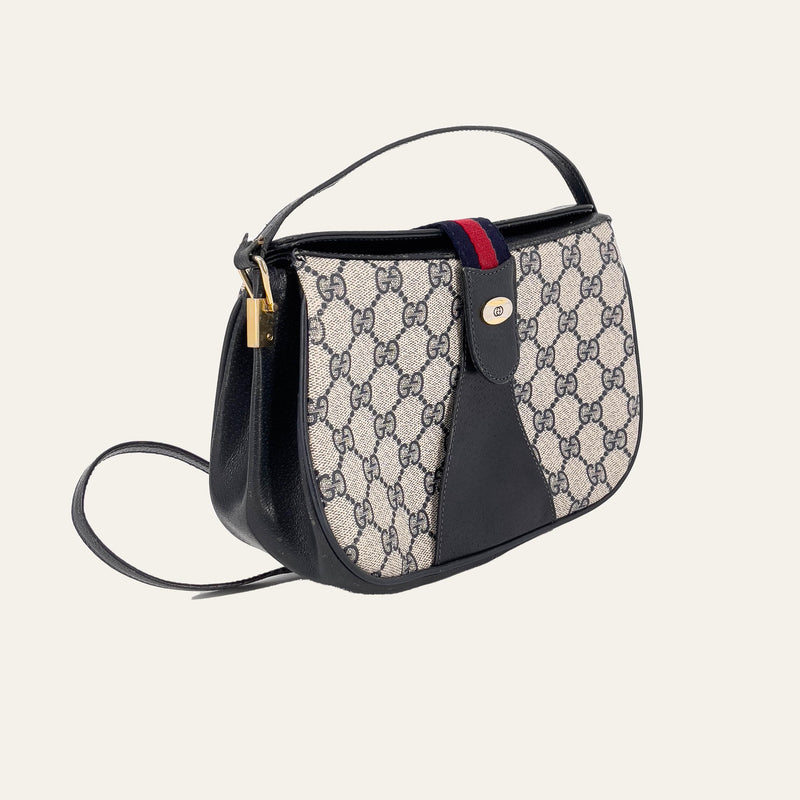 Navy and Red GG Web Crossbody