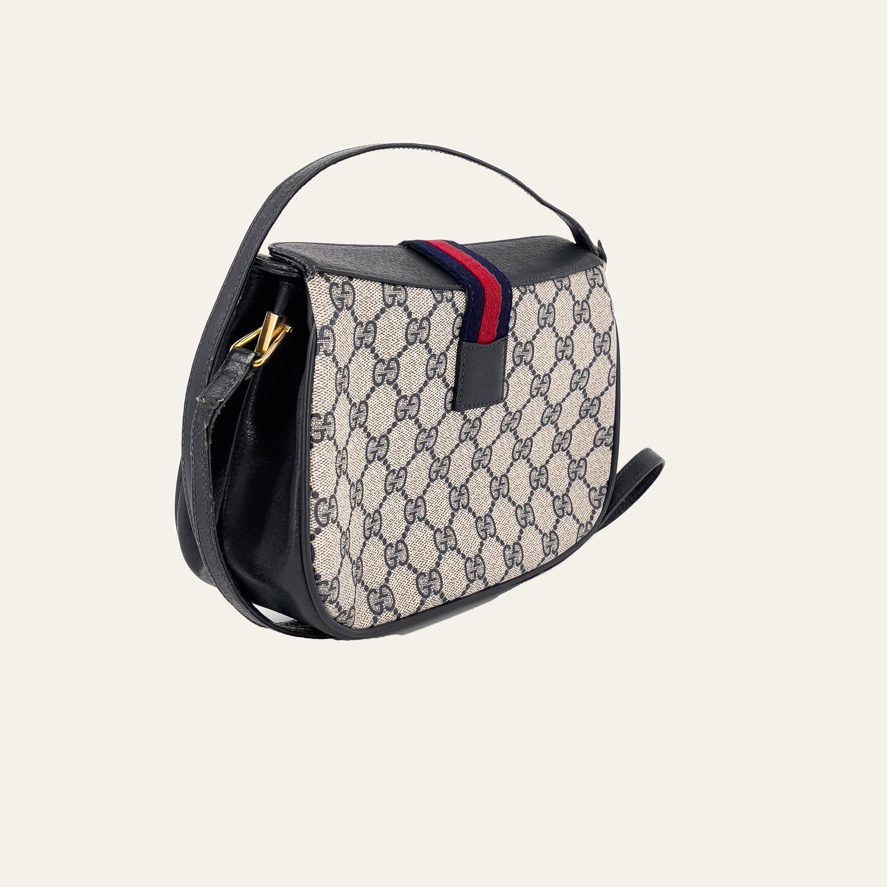 Navy and Red GG Web Crossbody