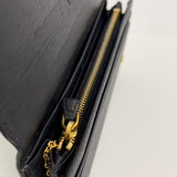Black Leather Wallet with Chain