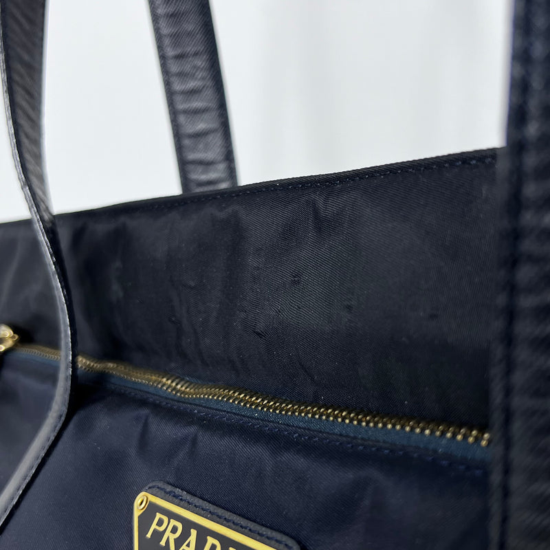 Dark Navy Nylon Tessuto Tote