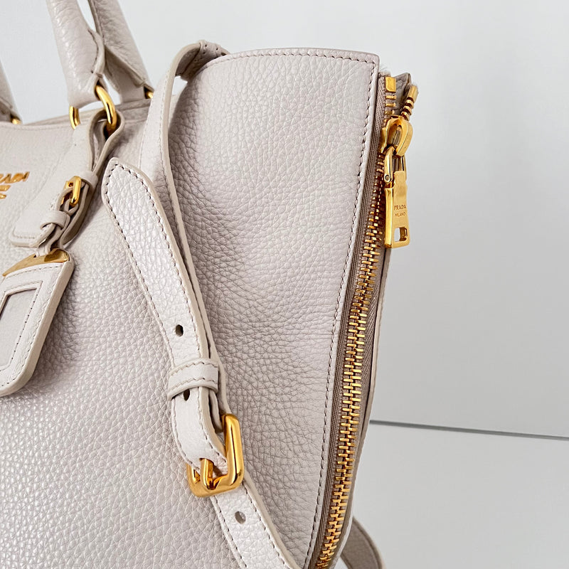 White Vitello Daino Tote