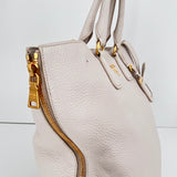 White Vitello Daino Tote