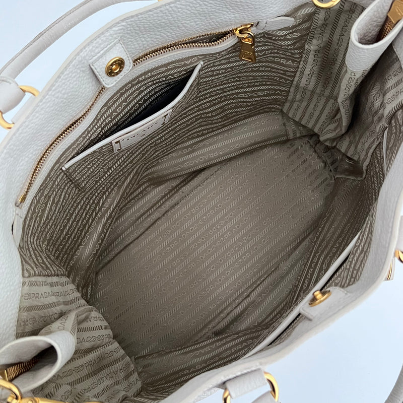 White Vitello Daino Tote