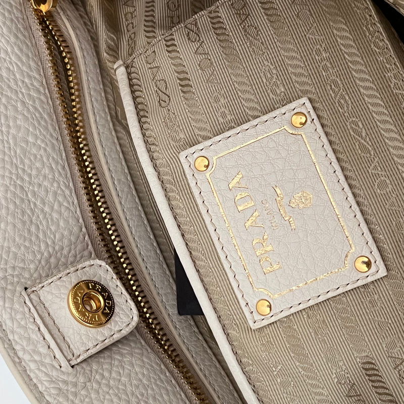 White Vitello Daino Tote
