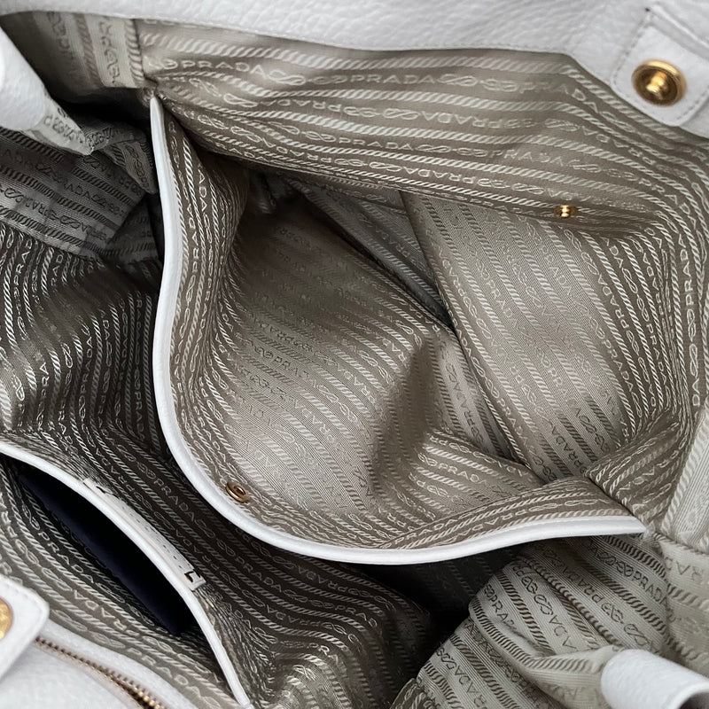 White Vitello Daino Tote