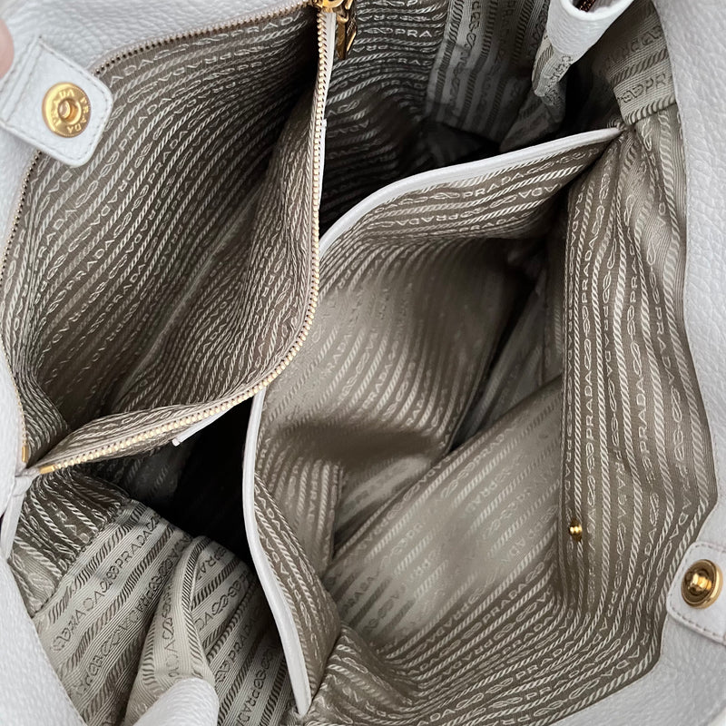 White Vitello Daino Tote
