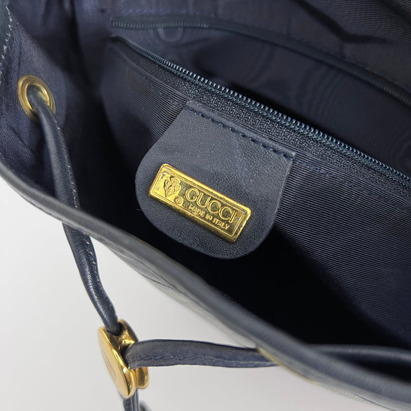 Navy GG Supreme Bucket Bag