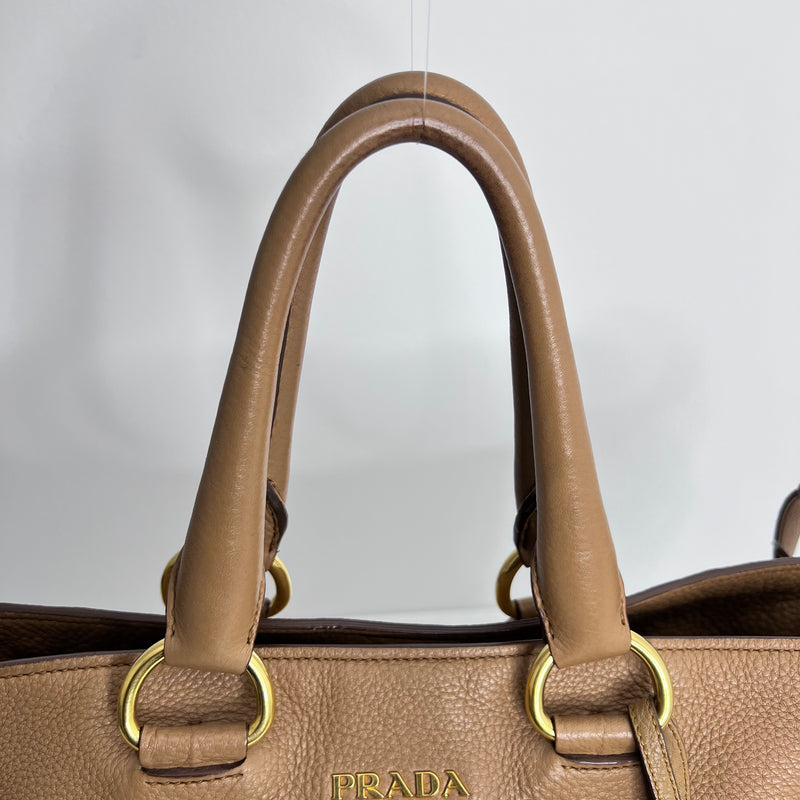 Caramel Vitello Daino Leather Tote