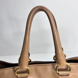 Caramel Vitello Daino Leather Tote