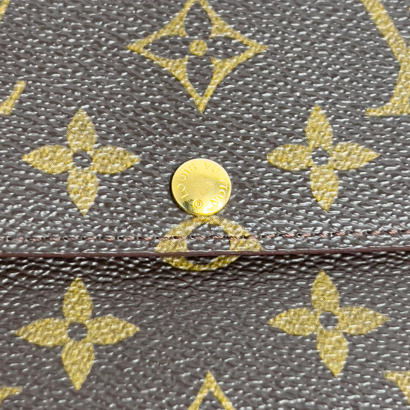 Monogram Wallet with Gold Chain