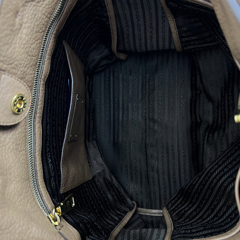 Caramel Vitello Daino Leather Tote