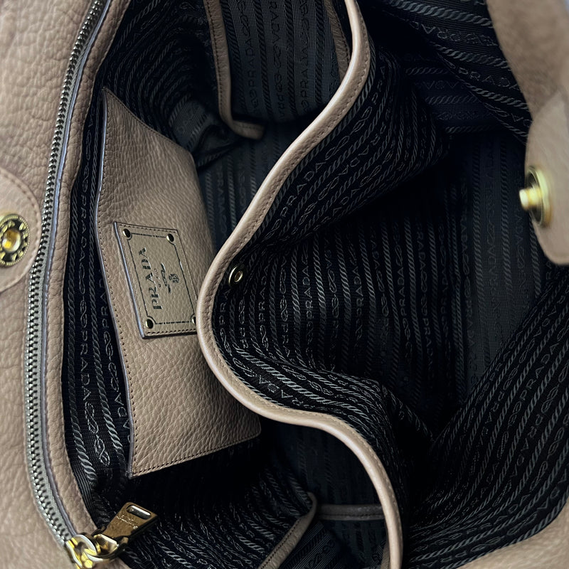 Caramel Vitello Daino Leather Tote