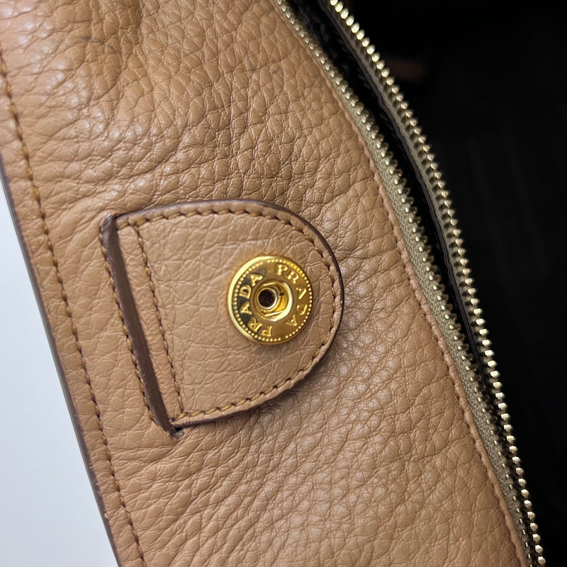 Caramel Vitello Daino Leather Tote