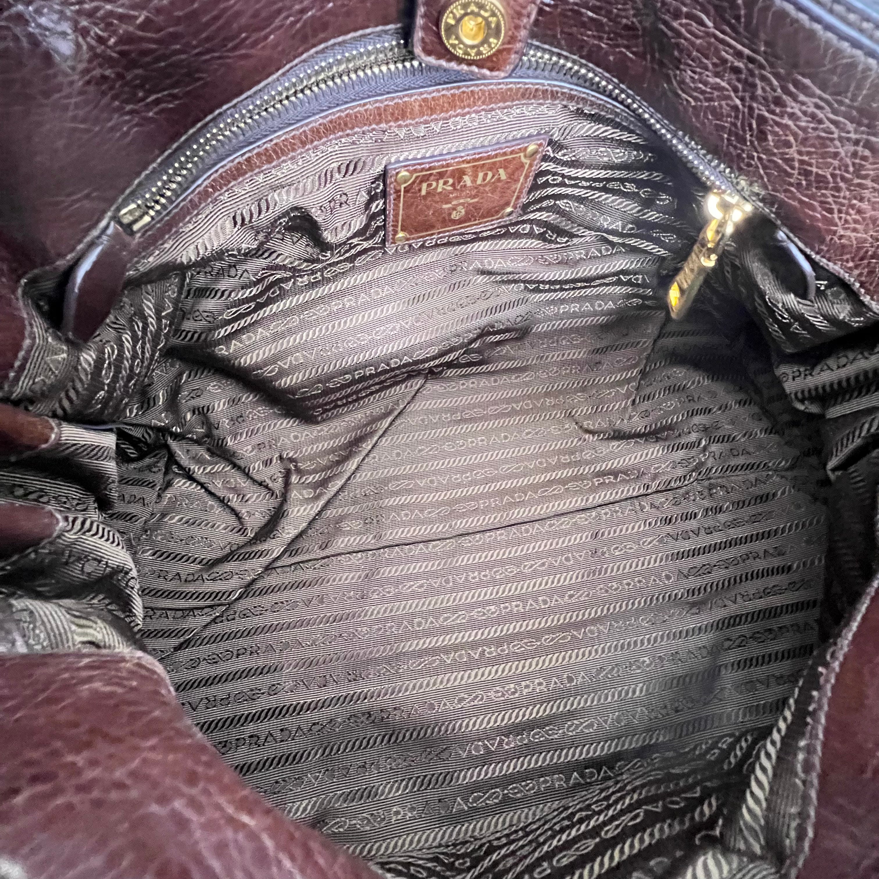 Brown Vitello Shine Handbag