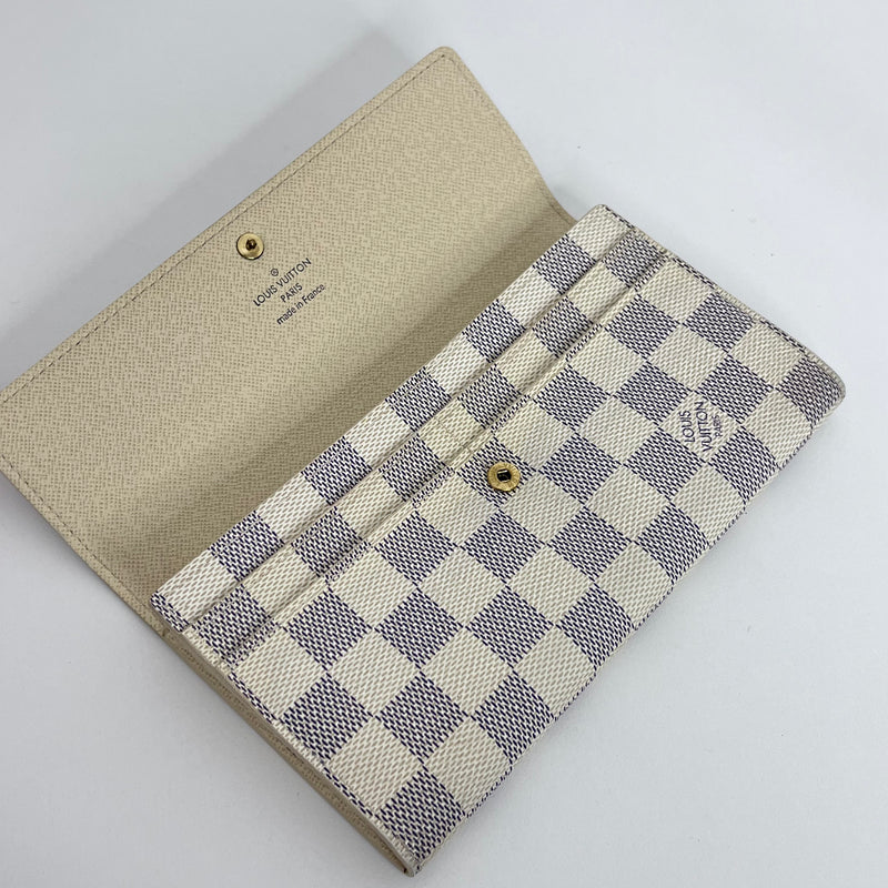 Damier Azur Long Wallet with Chain