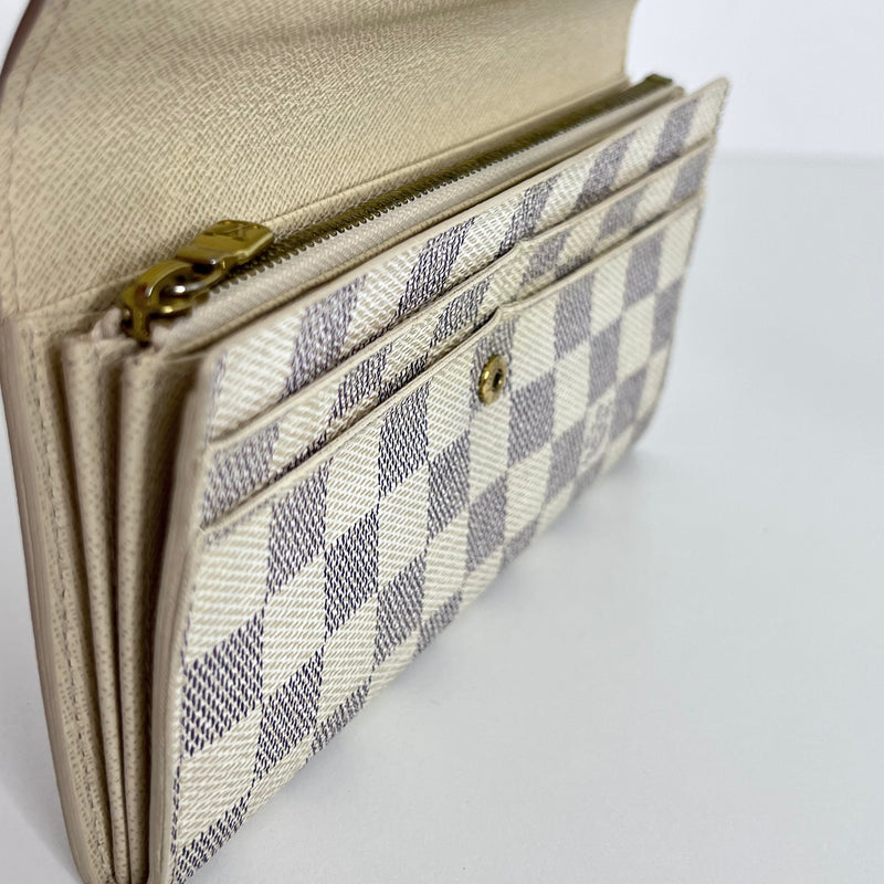 Damier Azur Long Wallet with Chain