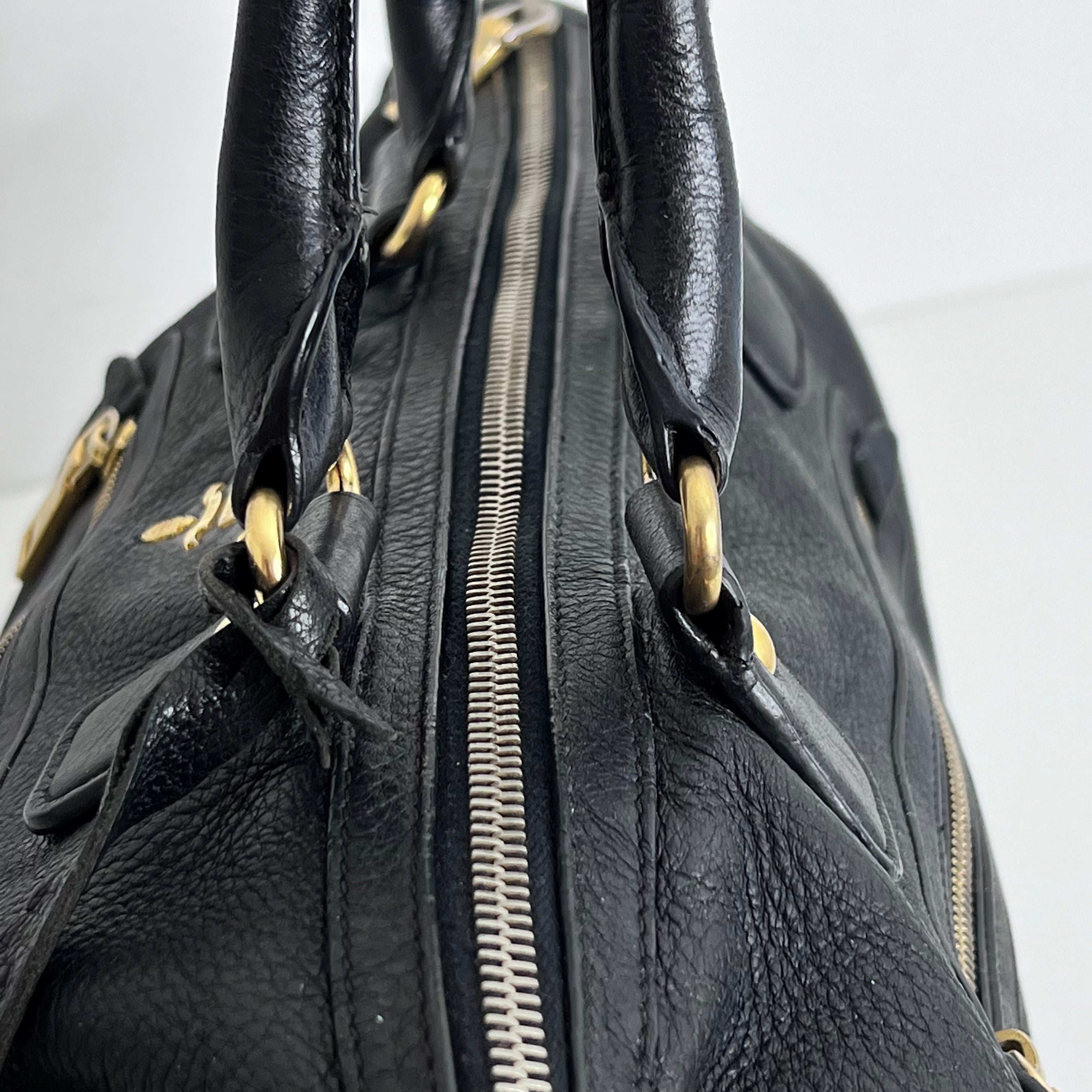 Black Vitello Daino Handbag