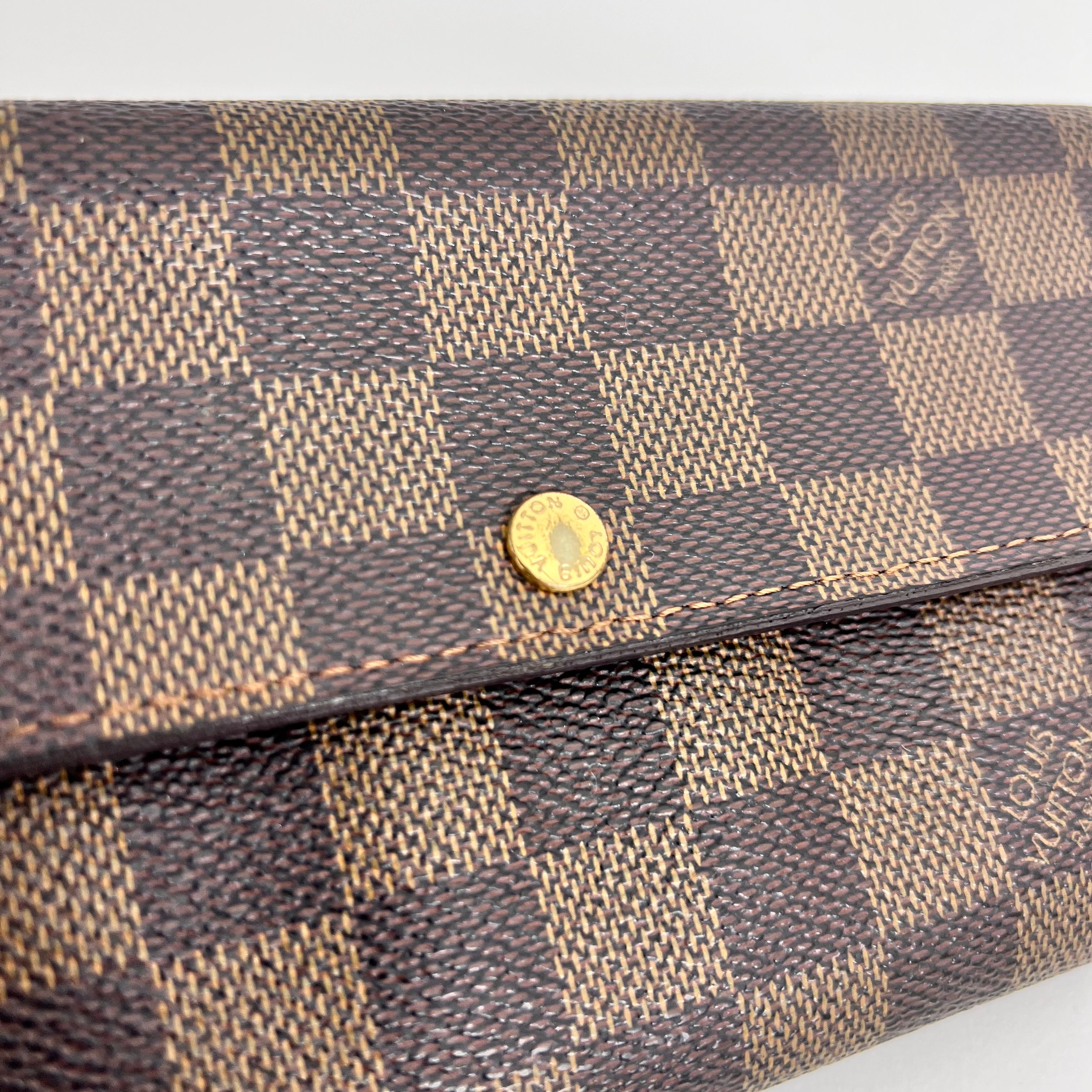 Damier Ebene Long Wallet w/ Chain