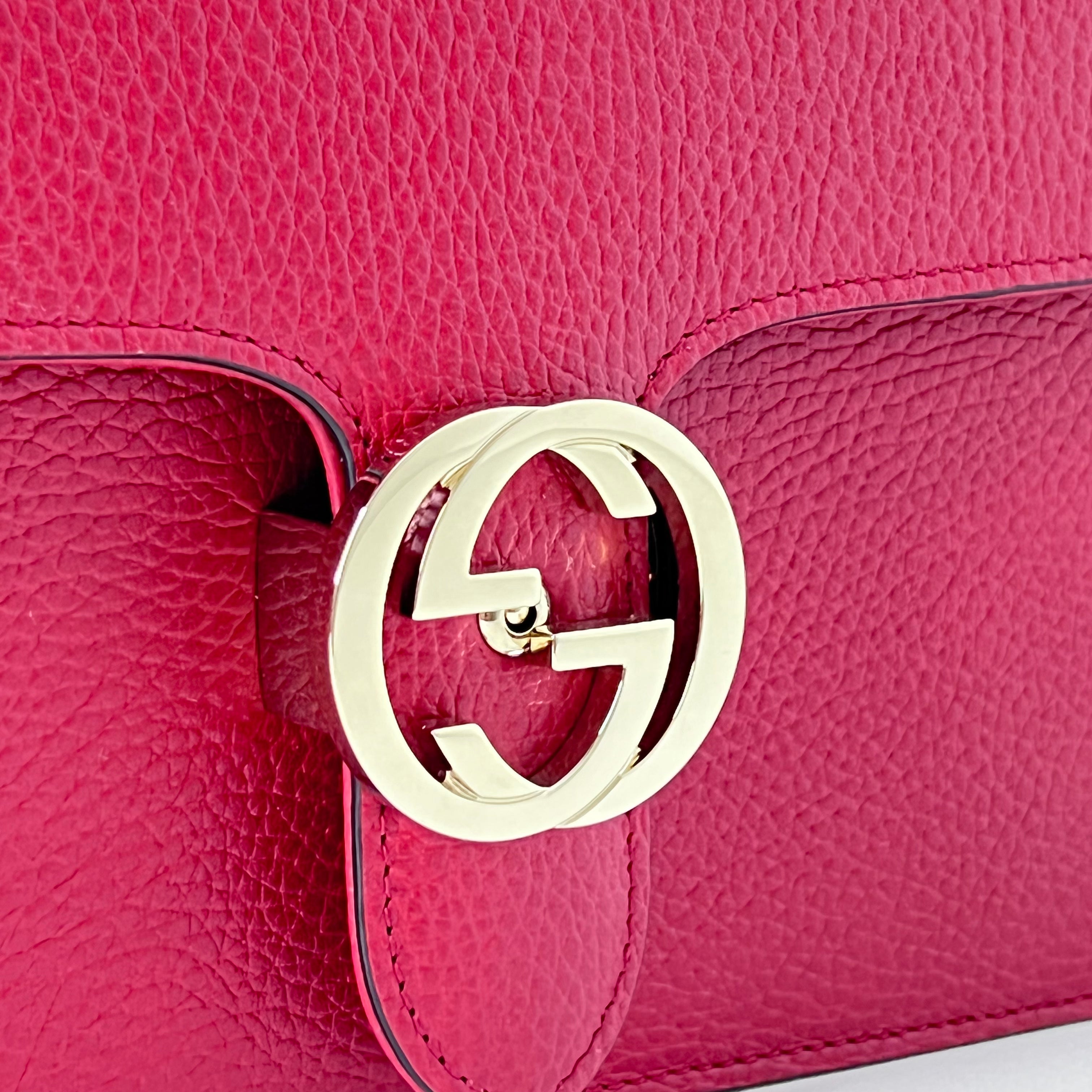 Red Interlocking GG Shoulder Bag