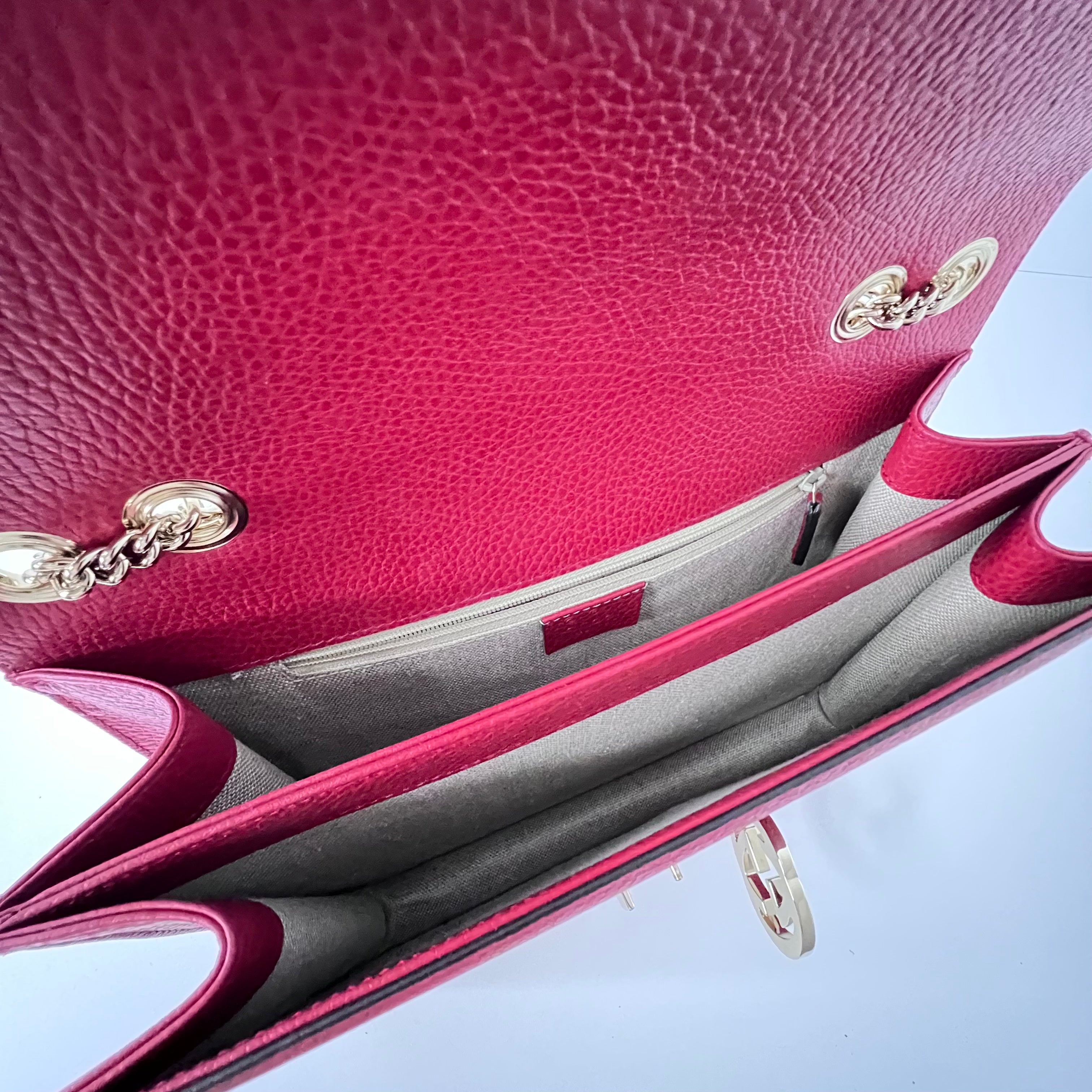 Red Interlocking GG Shoulder Bag