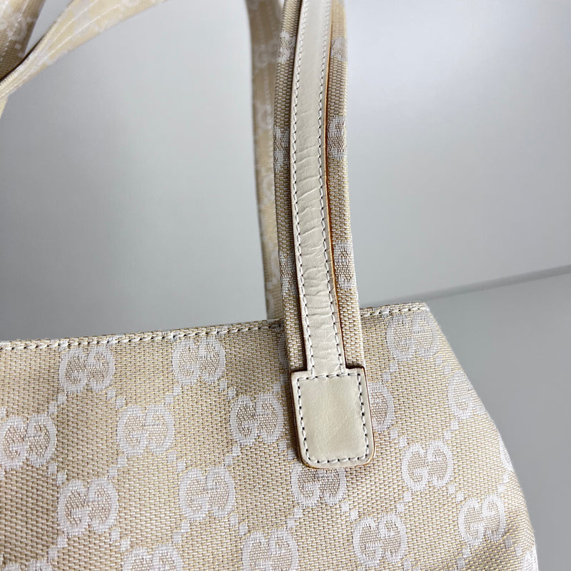 Ivory White Canvas Mini Tote