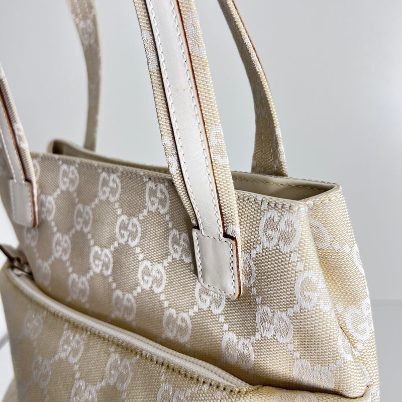 Ivory White Canvas Mini Tote