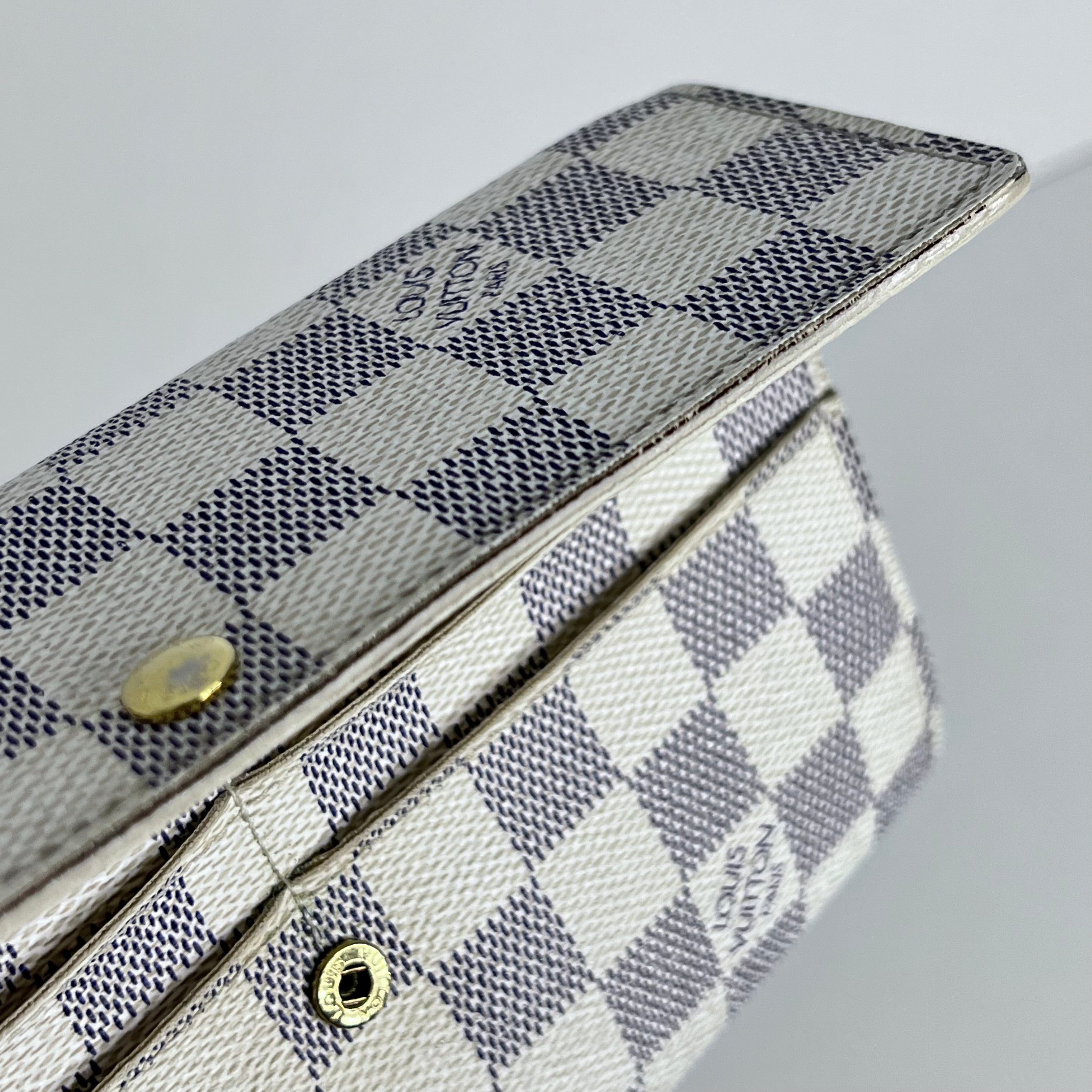 Damier Azur Long Wallet with Chain