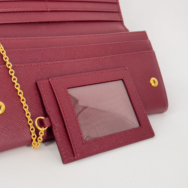 Bordeaux Saffiano Leather with Gold Hardware