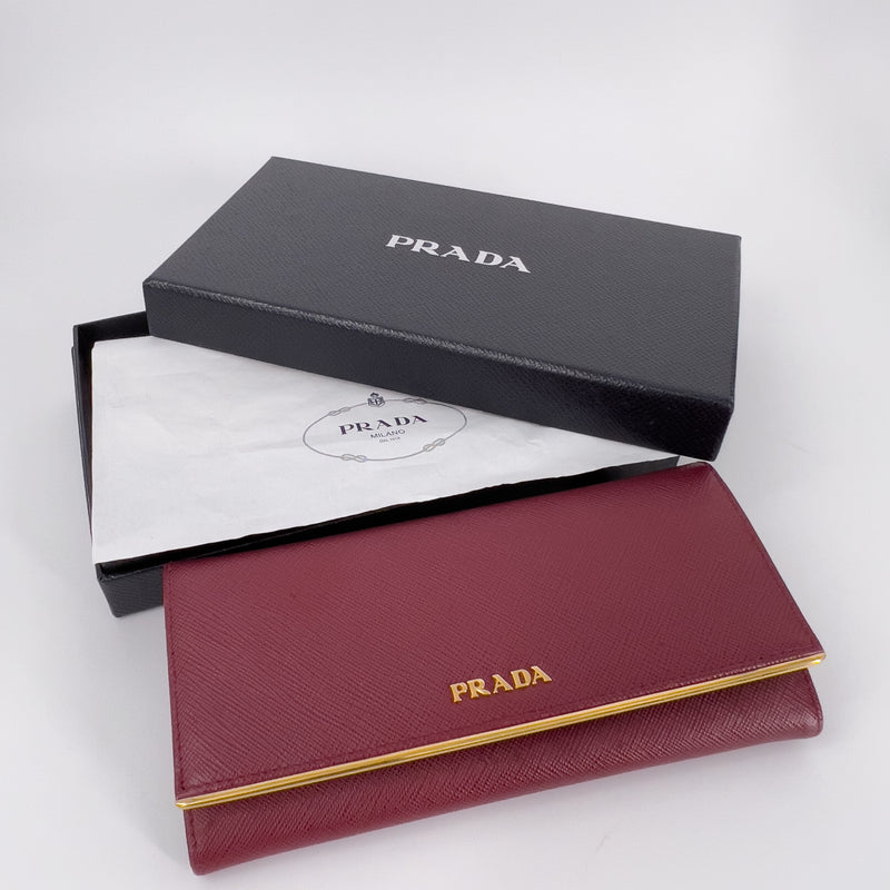 Bordeaux Saffiano Leather with Gold Hardware