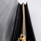 Black Saffiano Leather with Gold Chain