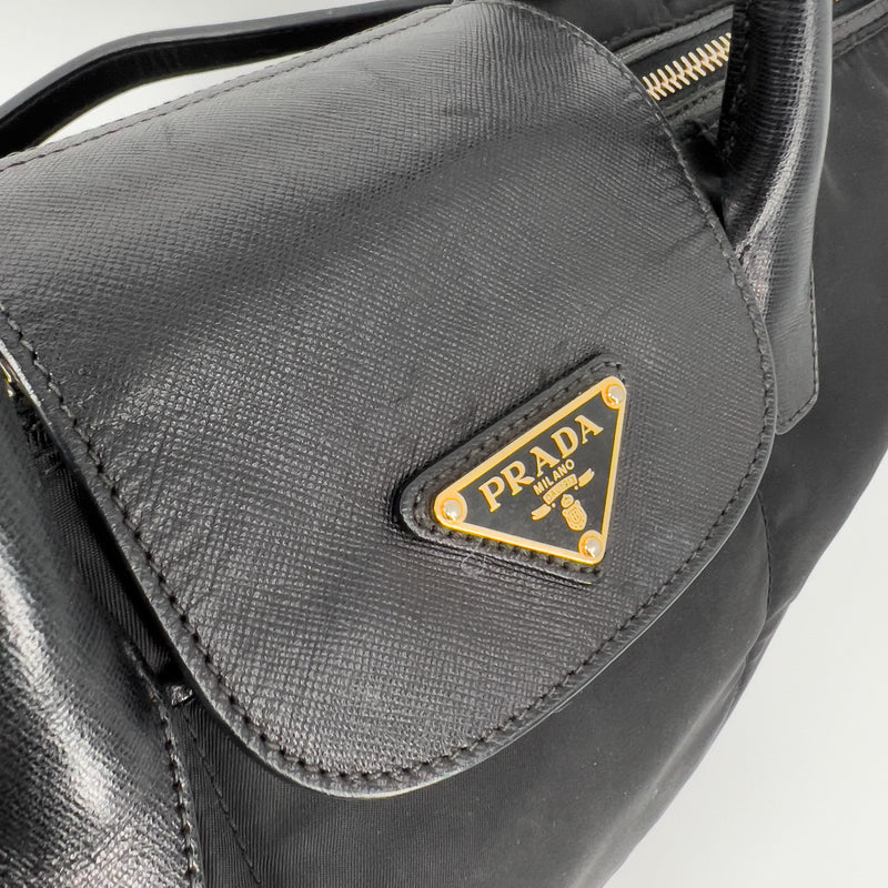 Saffiano-Trimmed Tessuto Tote