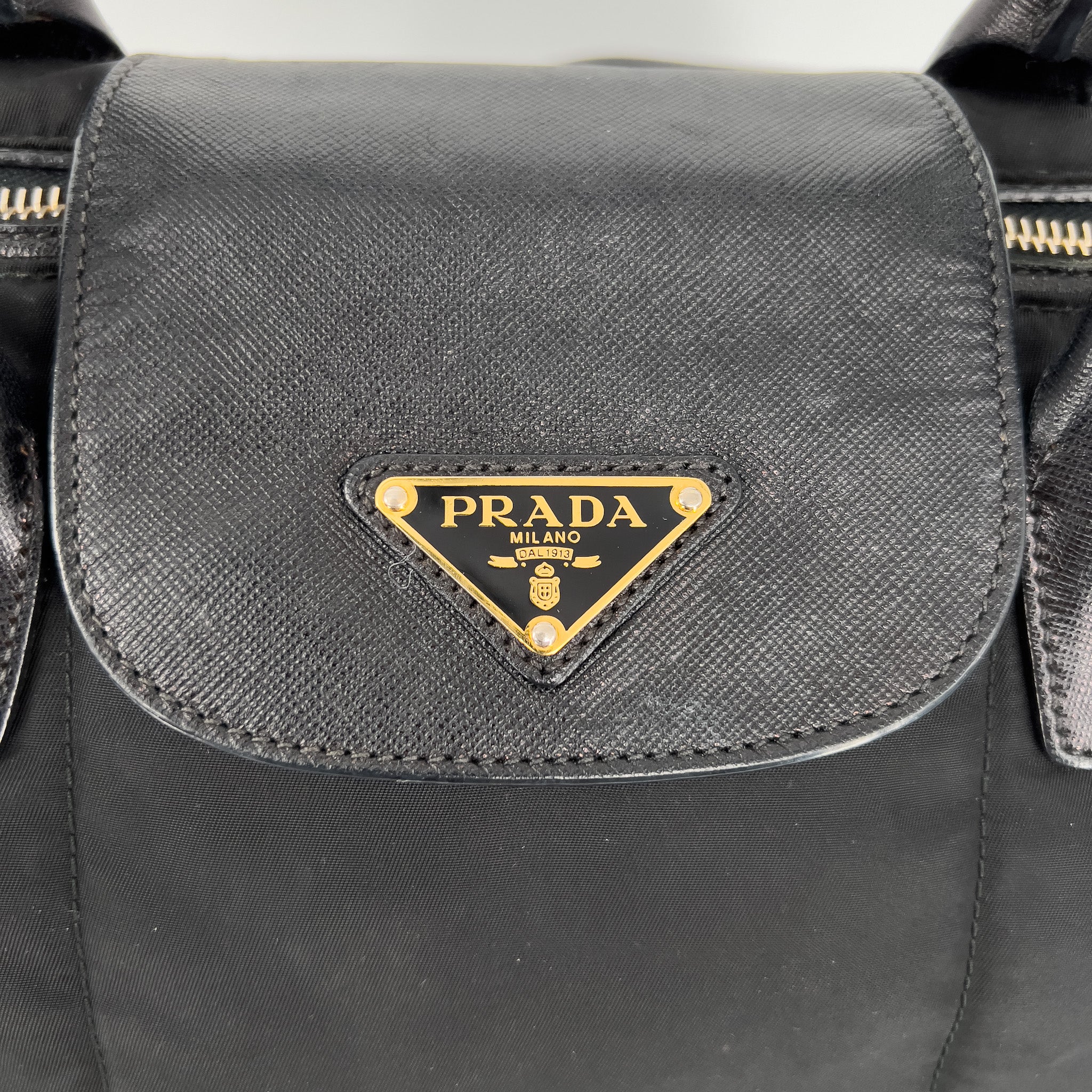 Saffiano-Trimmed Tessuto Tote