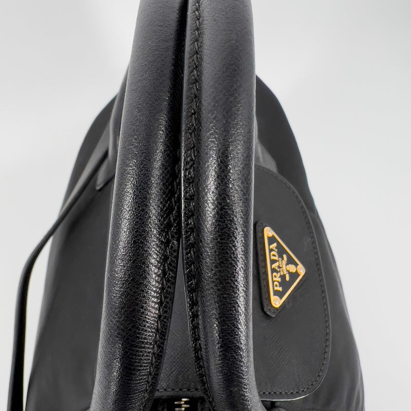 Saffiano-Trimmed Tessuto Tote