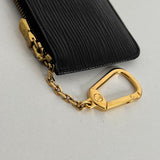 Black Epi Leather Keyring Coin Case